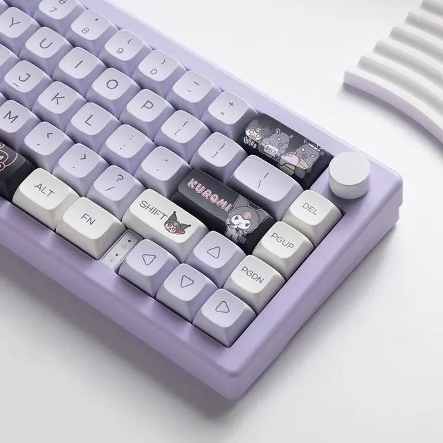 Alt view image 4 of 7 - 144 Keys Sanrio Kuromi Key Cap Xda Height Cute PBT Pentahedron Thermal Sublimation Keyboard Caps DIY Fits Most Mechanical Keyboards 68 61 84 87 Keyboard Accessory