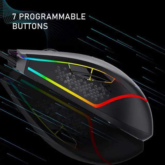 Alt view image 7 of 7 - RGB Wired Programmable Gaming Mouse 6400 DPI Ergonomic Computer Optical Mice for Pc Gamer Desktop Laptop eokCXOY