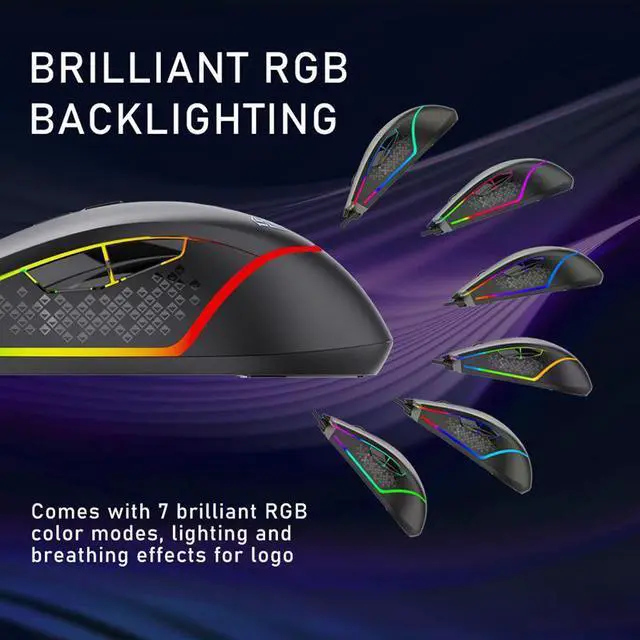 Alt view image 5 of 7 - RGB Wired Programmable Gaming Mouse 6400 DPI Ergonomic Computer Optical Mice for Pc Gamer Desktop Laptop eokCXOY