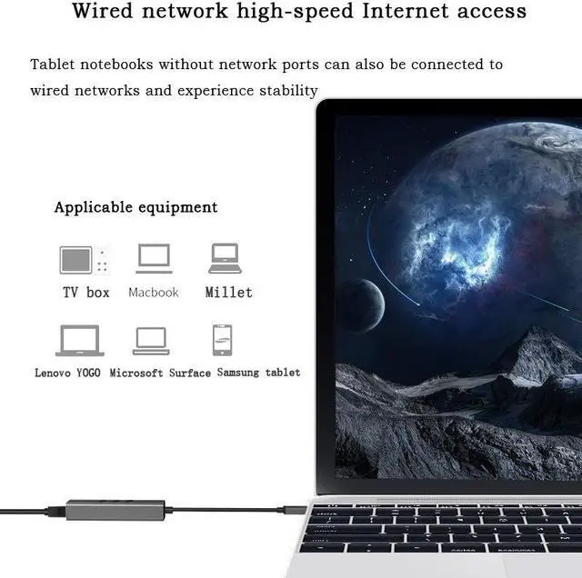 Alt view image 7 of 7 - USB to RJ45 Gigabit Network Card Drive free Expansion Dock Gigabit Computer External USB Network Card 3.0 HUB Integrator eokCXOY