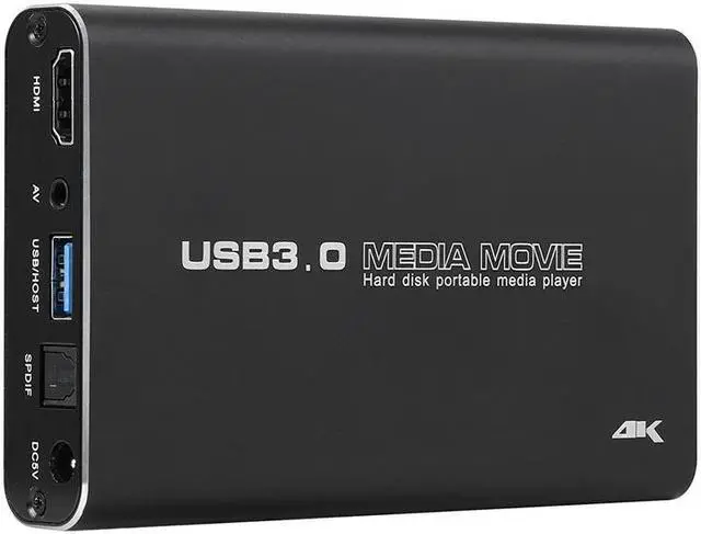 Alt view image 2 of 7 - USB3.0 2.5" SATA 4K Hard Disk Media Player For USB HDD SD MKV H.265 AV TV AVI RMVB WMV Full HD HDD SD Card Portable Multimedia Media Player 4k