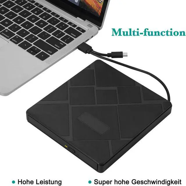 Alt view image 2 of 7 - USB3.0+Type-C DVD Burner DVD RW CD Writer External Optical Drive CD/DVD Player TF/SD Card Reader for Laptop Windows PC eokCXOY
