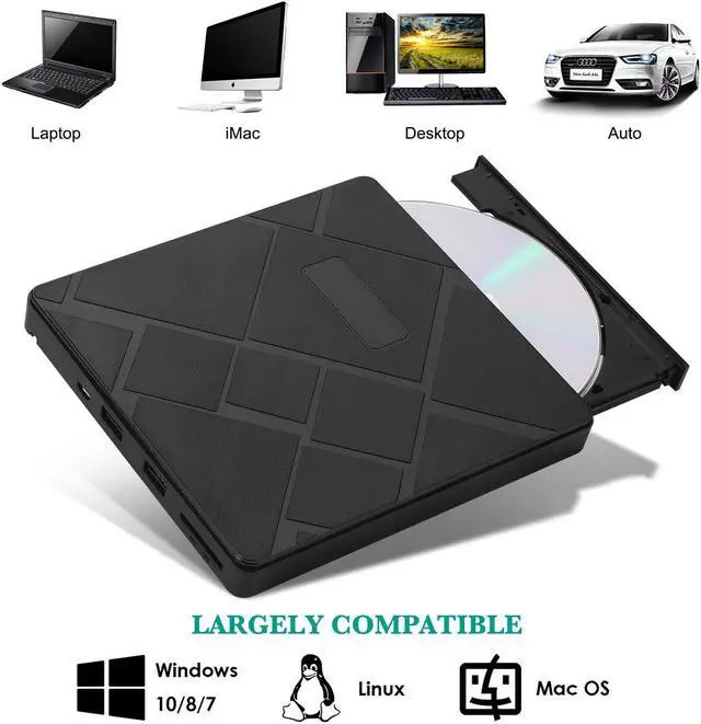 Alt view image 4 of 7 - USB3.0+Type-C DVD Burner DVD RW CD Writer External Optical Drive CD/DVD Player TF/SD Card Reader for Laptop Windows PC eokCXOY