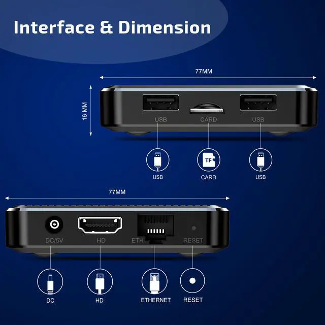 Alt view image 7 of 7 - Smart TV Box Android 11 Amlogic S905W2 Dual Wifi 4K HDR10 AV1 5G Wifi Media Player Set Top Box Android 11.0(2+16G Version)