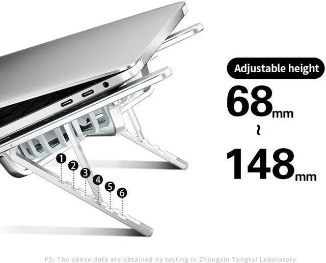 Alt view image 5 of 7 - Aluminum Alloy Laptop Cooling Notebook Foldable Bracket 21-inch Adjustable Angle Dual Fans Portable Holder Tablet Base Computer Silver