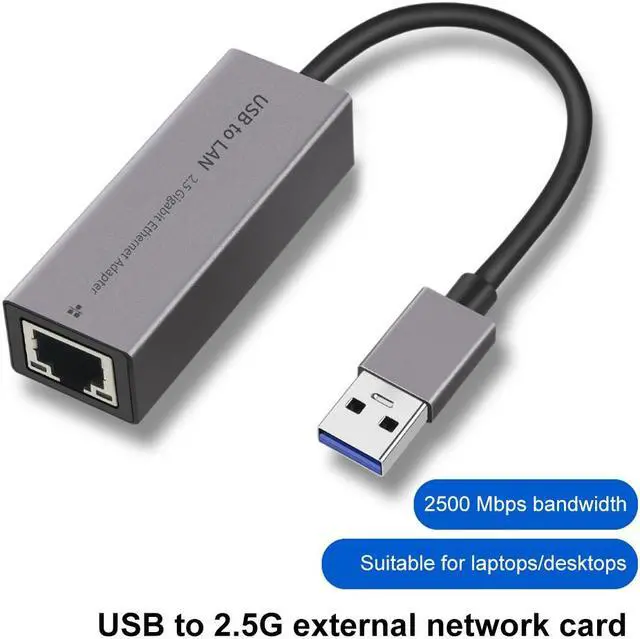 Alt view image 5 of 7 - Type-C / USB3.0 To RJ45 Network Card 2.5G 2500Mbps USB Gigabit Ethernet Adapter Drive Free Plug and Play Network Adapter Converter
