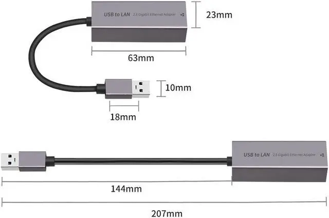 Alt view image 7 of 7 - Type-C / USB3.0 To RJ45 Network Card 2.5G 2500Mbps USB Gigabit Ethernet Adapter Drive Free Plug and Play Network Adapter Converter