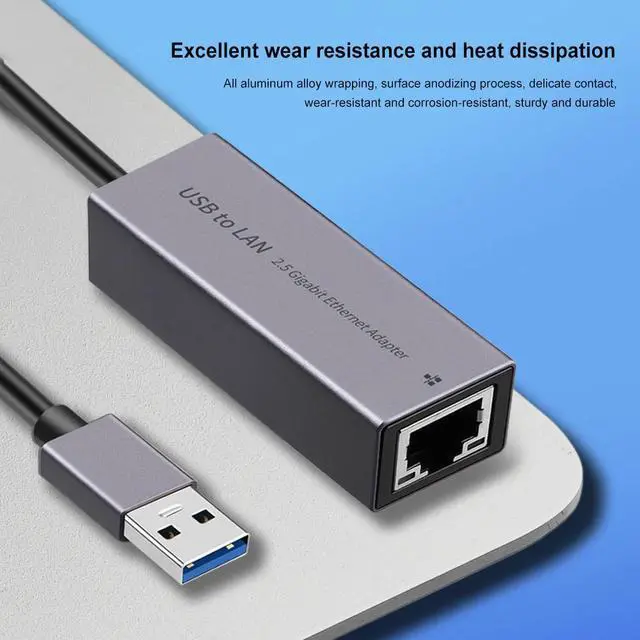 Alt view image 6 of 7 - Type-C / USB3.0 To RJ45 Network Card 2.5G 2500Mbps USB Gigabit Ethernet Adapter Drive Free Plug and Play Network Adapter Converter