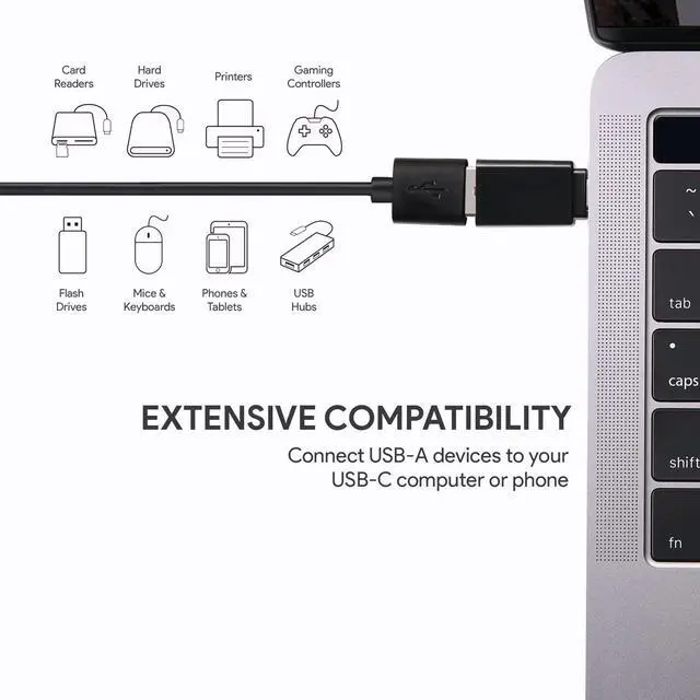 Alt view image 2 of 7 - USB C Adapter, [2 Pack] USB C to USB 3.0 Adapter Compatible with MacBook Pro 2017/2016 , Google Chromebook Pixelbook , Samsung Galaxy S9 S8 S8+ Note8, Google Pixel 2/2XL - Black