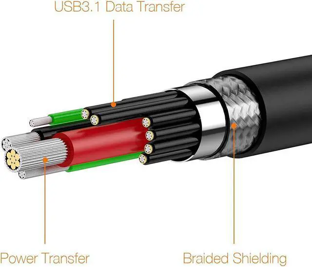 Alt view image 6 of 7 - [Upgraded] USB4 Cable Compatible with Thunderbolt 4/3 Cable 1M / 3.3 ft, Supports 240W Charging / 8K Display / 40Gbps Data Transfer USB C to USB C USB 4 Cable, for Type-C Latops, Hub, Docking and More