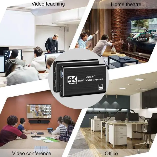 Alt view image 6 of 7 - Amify 4K Audio Video Capture Card, USB 3.0 HDMI Video Capture Device, Full HD 1080P 60FPS for Game Recording, Live Streaming Broadcasting-Black