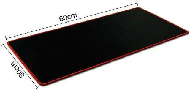 Alt view image 3 of 7 - Gaming Mouse Pad Large Size (600x300x2mm) Extended Mouse Mat Water-Resistant Mouse Pads with Non-Slip Rubber Base for Keyboard and Mouse, Black+Red Edge