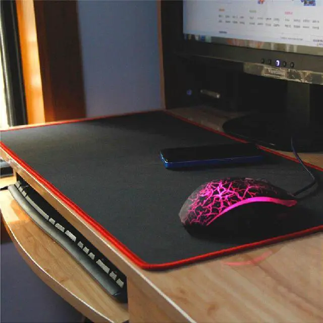 Alt view image 7 of 7 - Gaming Mouse Pad Large Size (600x300x2mm) Extended Mouse Mat Water-Resistant Mouse Pads with Non-Slip Rubber Base for Keyboard and Mouse, Black+Red Edge
