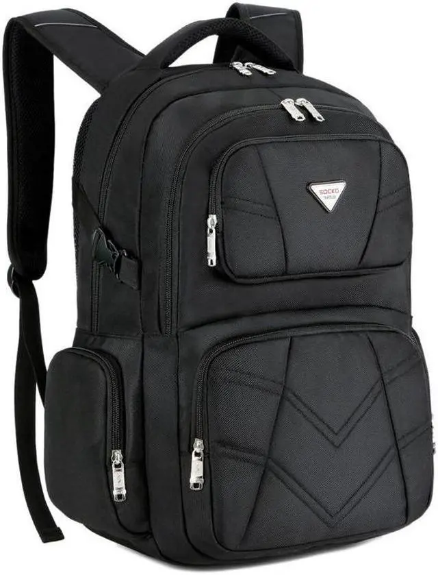 Main image of SOCKO 17.3 Inch Laptop Backpack With USB Charging Port Function/Multi-compartment Travel Rucksack/Water-resistant Knapsack/Protective Day Pack For Men/Women (Black)