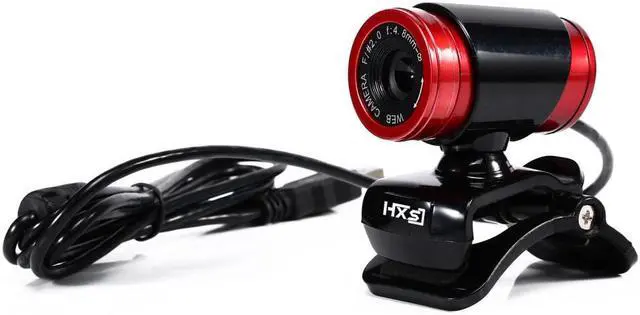 Alt view image 2 of 5 - HXSJ A860 640X480 Mini 480P HD USB Web with Microphone Computer Webcam Acoustic Camera for Desktop- (Black+Red) eokCXOY