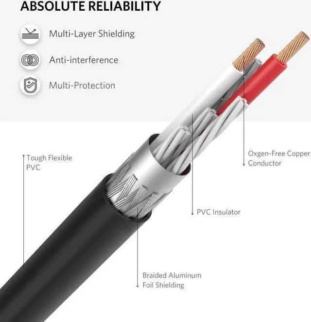 Alt view image 5 of 7 - 3.5 mm to 2RCA Cable, J&D RCA Cable Gold-Plated [Copper Shell] [Heavy Duty] 3.5mm Male to 2 RCA Male Stereo Audio Adapter Cable 20CM
