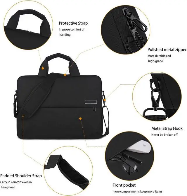 Alt view image 2 of 7 - BRINCH 12-13.3 Inch Laptop Bag Nylon Waterproof with Shockproof Fit Up to 13.3 Inch Gaming Laptops Notebook Computer for Dell,Asus,Msi,Hp (Blue)