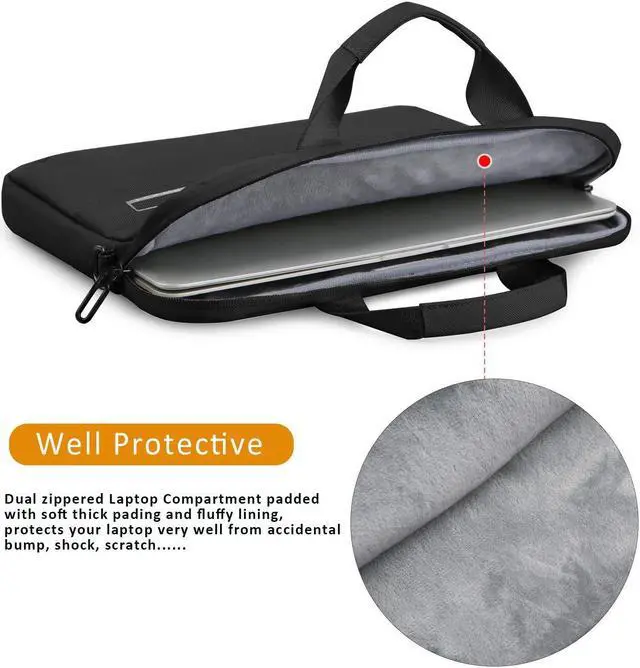 Alt view image 4 of 7 - BRINCH 12-13.3 Inch Laptop Bag Nylon Waterproof with Shockproof Fit Up to 13.3 Inch Gaming Laptops Notebook Computer for Dell,Asus,Msi,Hp (Blue)