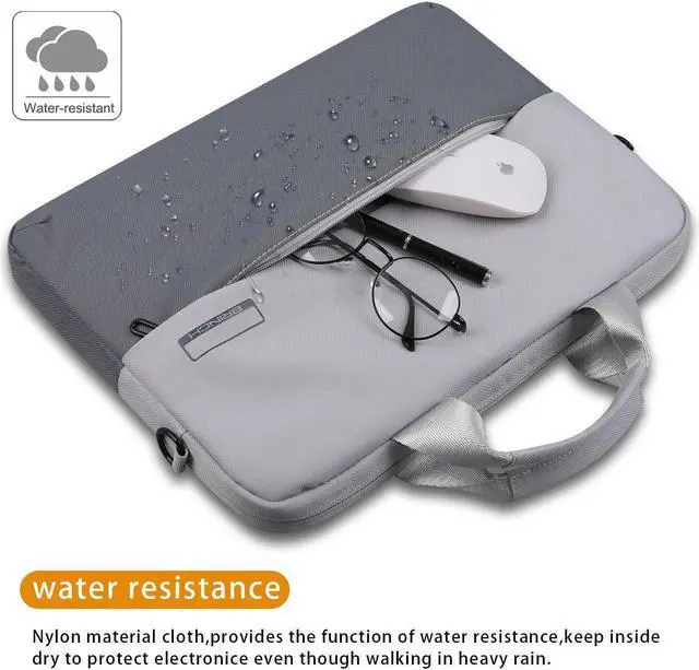 Alt view image 3 of 7 - BRINCH Laptop Shoulder Bag Compatible 12-13.3 Inch MacBook Pro, Ultrabook Netbook Tablet, Protective Briefcase Carrying Handbag Sleeve Case Cover, Gray