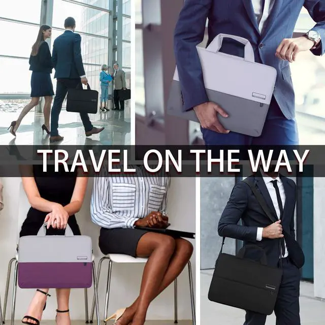 Alt view image 7 of 7 - BRINCH Laptop Shoulder Bag Compatible 12-13.3 Inch MacBook Pro, Ultrabook Netbook Tablet, Protective Briefcase Carrying Handbag Sleeve Case Cover, Gray