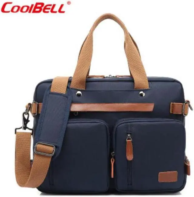 Main image of 17.3 inches Laptop Backpack Computer Cases, Convertible Business Backpack Briefcase Messenger Bag, Multi-Functional Travel Rucksack Daypack School Bookbag Handbag for Women Men, Blue