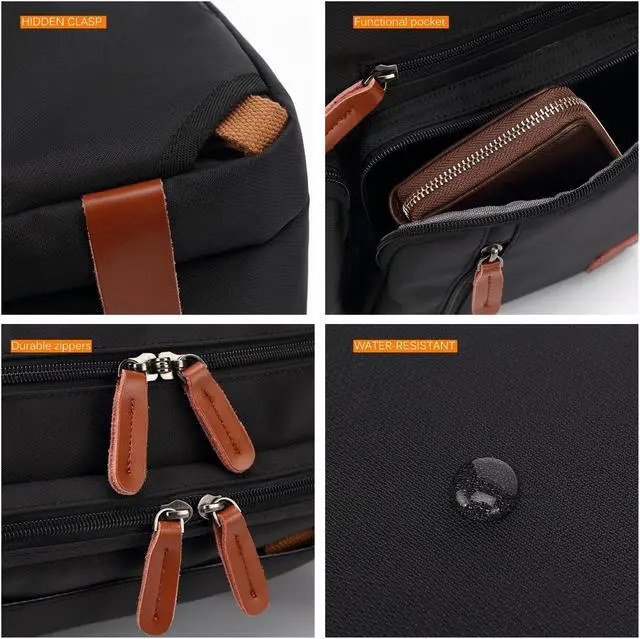 Alt view image 7 of 7 - Large Messenger Bag 17.3 inch Nylon Laptop Backpack School College Convertible Backpack Multifunction Business Briefcase Shoulder Bag Leisure Handbag Travel Rucksack (17.3 inch, Gray)