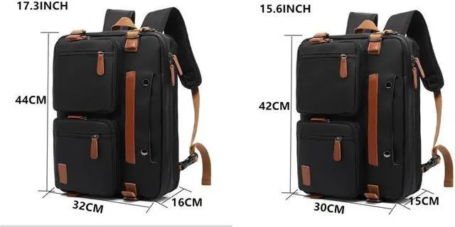 Alt view image 4 of 7 - 17.3 inches Laptop Backpack Computer Cases, Convertible Business Backpack Briefcase Messenger Bag, Multi-Functional Travel Rucksack Daypack School Bookbag Handbag for Women Men, Blue