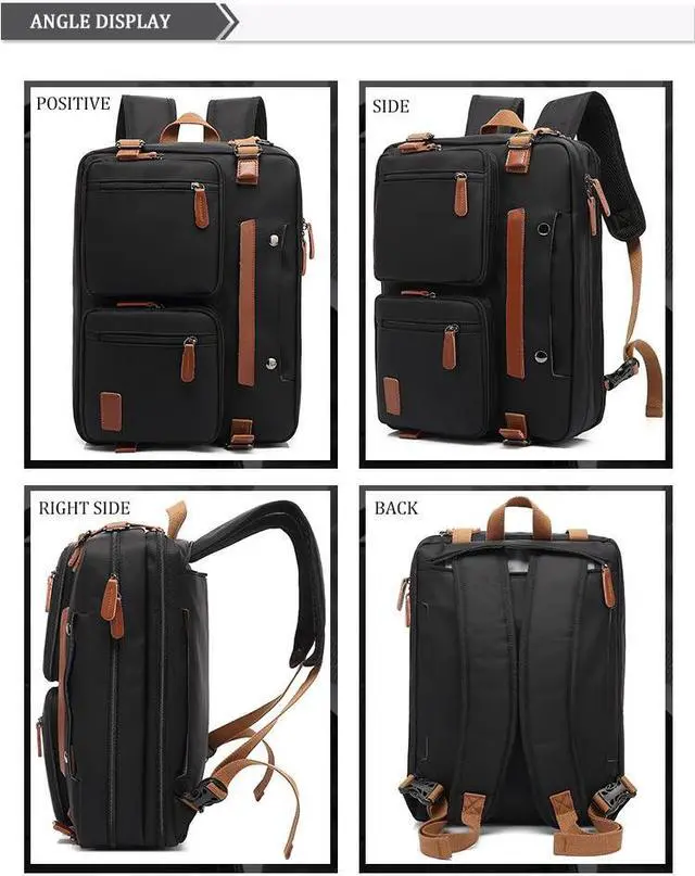 Alt view image 2 of 7 - 17.3 inches Laptop Backpack Computer Cases, Convertible Business Backpack Briefcase Messenger Bag, Multi-Functional Travel Rucksack Daypack School Bookbag Handbag for Women Men, Blue