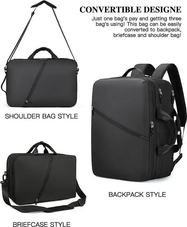 Alt view image 3 of 7 - 3 in 1 Large Travel Backpack Women, Carry On Backpack,Hiking Backpack Waterproof Outdoor Sports Rucksack Casual Daypack Fit 17.3 Inch Laptop with 2 Packing Cubes