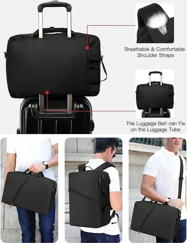 Alt view image 7 of 7 - 3 in 1 Large Travel Backpack Women, Carry On Backpack,Hiking Backpack Waterproof Outdoor Sports Rucksack Casual Daypack Fit 17.3 Inch Laptop with 2 Packing Cubes