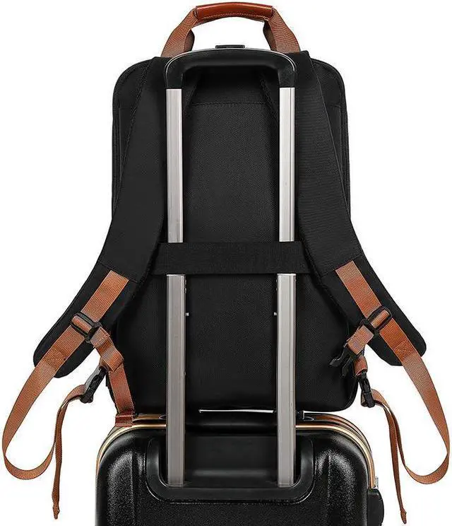 Alt view image 4 of 7 - Laptop Backpack for Women - Stylish and Functional Bag with Multiple Pockets, Anti-Theft Feature, and Comfortable Padded Straps, Perfect for Work, Travel, and Everyday Use, 15.6 Inch Laptop- Black