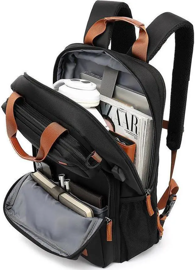 Alt view image 2 of 7 - Laptop Backpack for Women - Stylish and Functional Bag with Multiple Pockets, Anti-Theft Feature, and Comfortable Padded Straps, Perfect for Work, Travel, and Everyday Use, 15.6 Inch Laptop- Grey