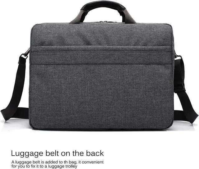 Alt view image 3 of 7 - Messenger Bag 16" 17" 17.3'' Laptop Bag, Stylish Nylon Shoulder Bag for College School Business Work , CB-5003, Gray