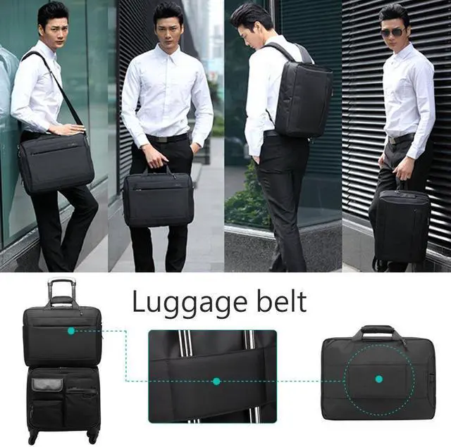 Alt view image 7 of 7 - CoolBELL Convertible 15.6 Inch Laptop Backpack 3 in 1 Travel Busniess Multi-functional Shoulder Briefcase Water Repellent College School Computer Bag, CB-5501 Black