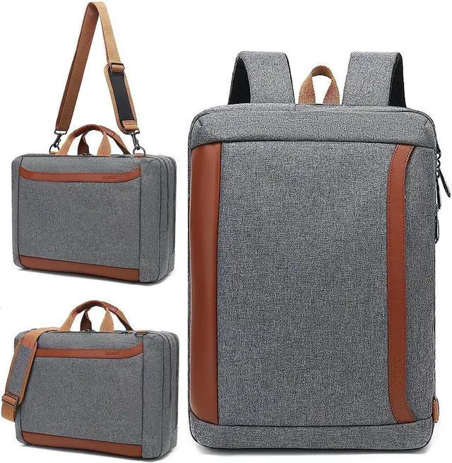 Main image of 3 in 1 Convertible Laptop Backpack 17.3 Inch, Business Slim Durable Laptops Travel Backpacks, College Backpacks Computer Bag Gifts for Men and Women Fits 17.3 Inch Notebook (Gray)