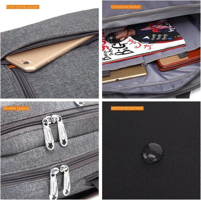 Alt view image 7 of 7 - 17.3-inch Convertible Gaming Laptop Backpack Computer Bag Fits 17.3 Inch Laptops, College Business Travel Bag Rucksack, (CB-5506 Gray)