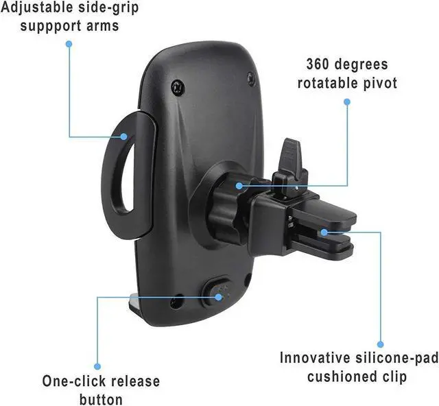 Alt view image 3 of 7 - Universal Car Mount / Phone Holder, Attached on Vents, Compatible with iPhone 5/5S/6/6S/7/8/X, Samsung Galaxy S5,S6,S7,S8, and other phones