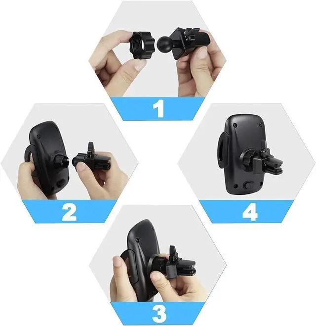 Alt view image 4 of 7 - Universal Car Mount / Phone Holder, Attached on Vents, Compatible with iPhone 5/5S/6/6S/7/8/X, Samsung Galaxy S5,S6,S7,S8, and other phones