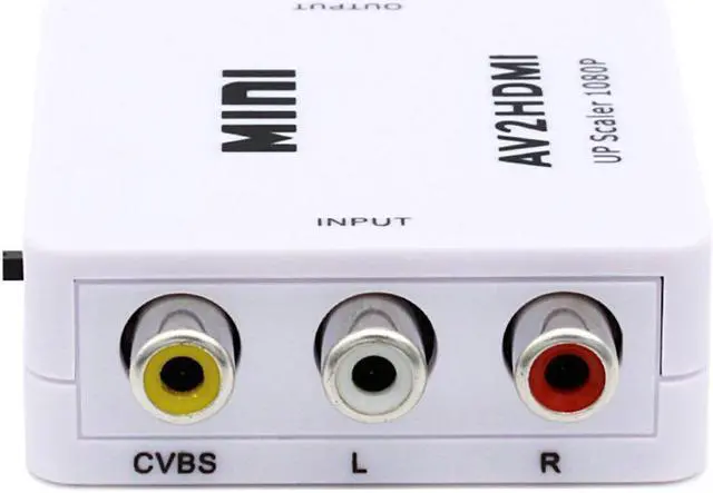 Alt view image 2 of 7 - 3RCA Composite CVBS AV to HDMI Video Audio Converter Adapter Mini Box Support 1080P PAL/NTSC with USB Power Cable for TV/PC/PS3/Blue-Ray DVD, White