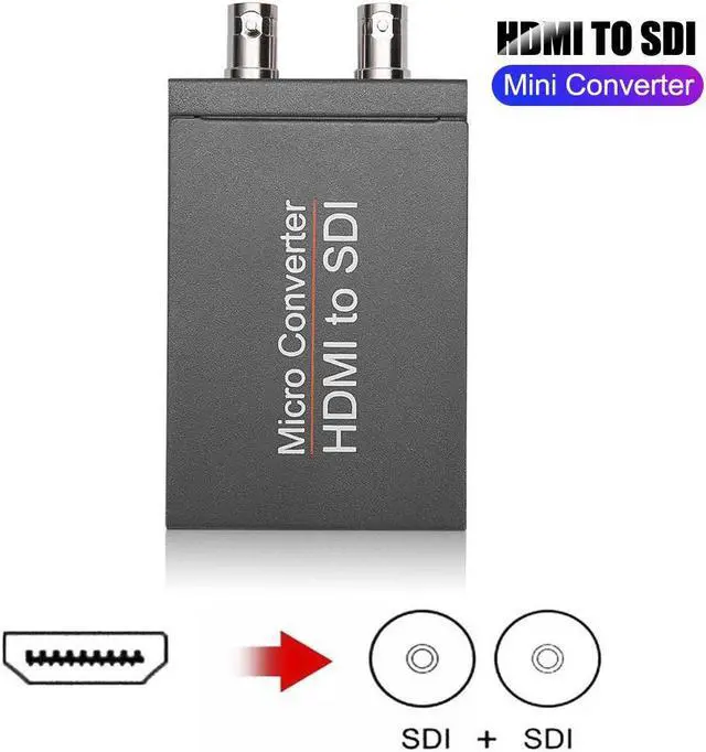 Main image of One HDMI in Two SDI Output, Micro HDMI to SDI Converter Converter (with Power Supply Adapter, Audio Embedder Support HDMI 1.3, 3G/HD-SDI Auto Format Detection Extender for SDI Monitor HDTV