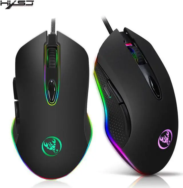 Main image of HXSJ Gaming Mouse USB Wired Mouse 6 Buttons 200-4800DPI Optical USB Wired Desktop Mice RGB Backlit For game player eokCXOY