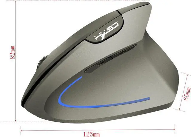 Alt view image 2 of 7 - HXSJ T22 USB 2.4G Wireless Vertical Mouse Gaming Mouse 4 Buttons 1600 1800 2400dpi For Laptops for PC Laptop Computer-Gray eokCXOY