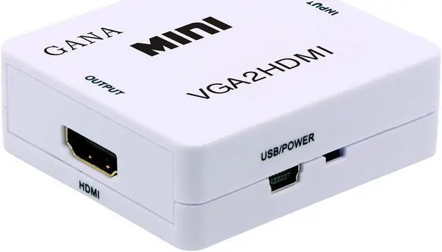 Alt view image 4 of 7 - VGA toHDMI Converter Adapter (Female to Female) With Audio Cable VGA2HDMI Adapter Connector with 3.5mm Audio Port Cable Work for PC Laptop Display Computer Mac Projector, Xbox, HDTV-White