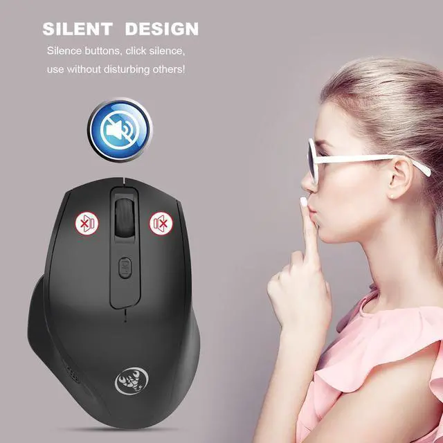 Alt view image 6 of 7 - HXSJ T28 Ergonomic Mouse, 2.4G Optical Wireless Vertical Mouse with Adjustable DPI 1000/1600/2400, 6 Buttons, Noiseless and Silent Click for PC, Desktop, Laptop(Black) eokCXOY