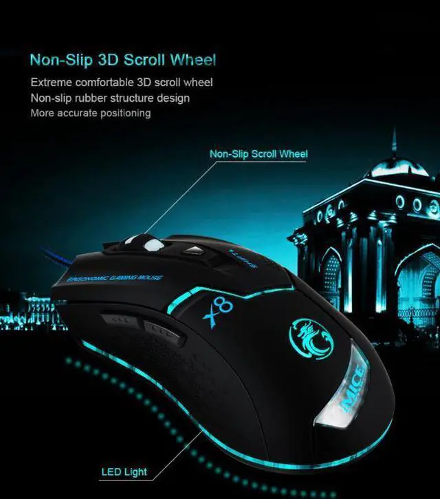 Alt view image 6 of 7 - Wired Gaming mouse Professional Game Mouse 3200dpi USB Optical 6 Buttons eokCXOY