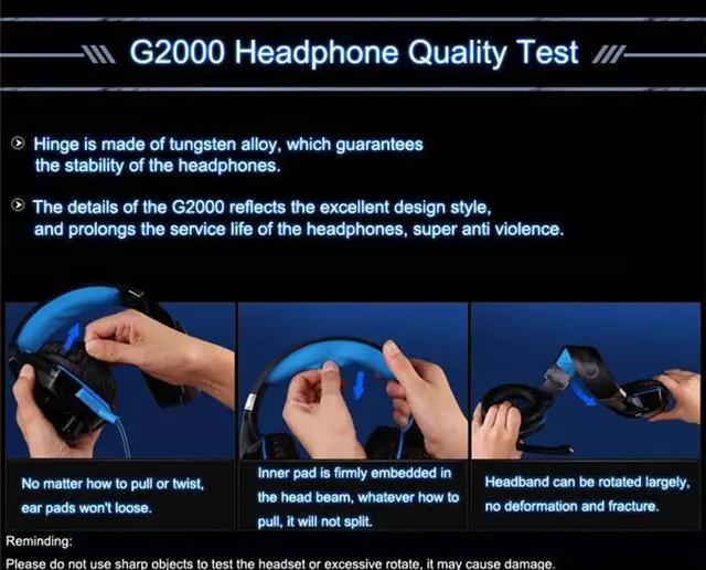 Alt view image 6 of 7 - KOTION EACH Over-ear 3.5mm Stretchable Band Gaming Headphone with Mic for PC Game (Black+Orange)