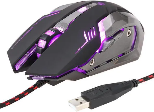 Main image of Gaming Mouse for PC Games Mouse LED Backlit Wired Gaming Mouse 3200 DPI High-Precision Laser Computer Gaming Mouse with 6 Programmable Buttons (Black)