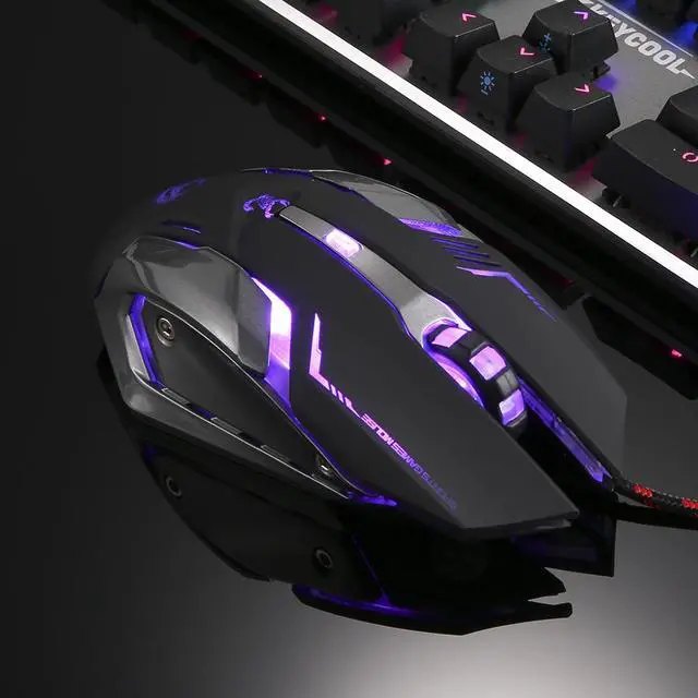 Alt view image 7 of 7 - Gaming Mouse for PC Games Mouse LED Backlit Wired Gaming Mouse 3200 DPI High-Precision Laser Computer Gaming Mouse with 6 Programmable Buttons (Black)