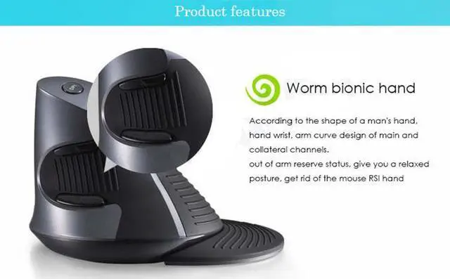 Alt view image 7 of 7 - DELUX 1200 DPI Plug & play 6 Key Human Engineering USB Delux Wired M618 Laser Ergonomic Vertical Mouse For PC Computer Laptop Ship from US about 2-7 days