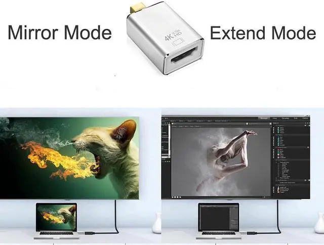 Alt view image 6 of 7 - 4K@30Hz Mini Displayport To Hdmi Adapter Cable Male To Female 1080P Mini DP Thunderbolt Converter for MacBook Air, iMac, MacBook Pro, Surface Pro 3/4/5,Surface Book and More (Silver)